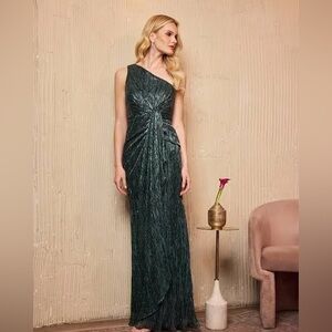 Adrianna Papel Shimmering Dark Green Dress NWT sz 14
